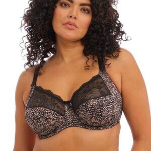 Women's Elomi Morgan Side Support Banded Bra Ebony Black Size 34G